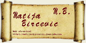 Matija Birčević vizit kartica